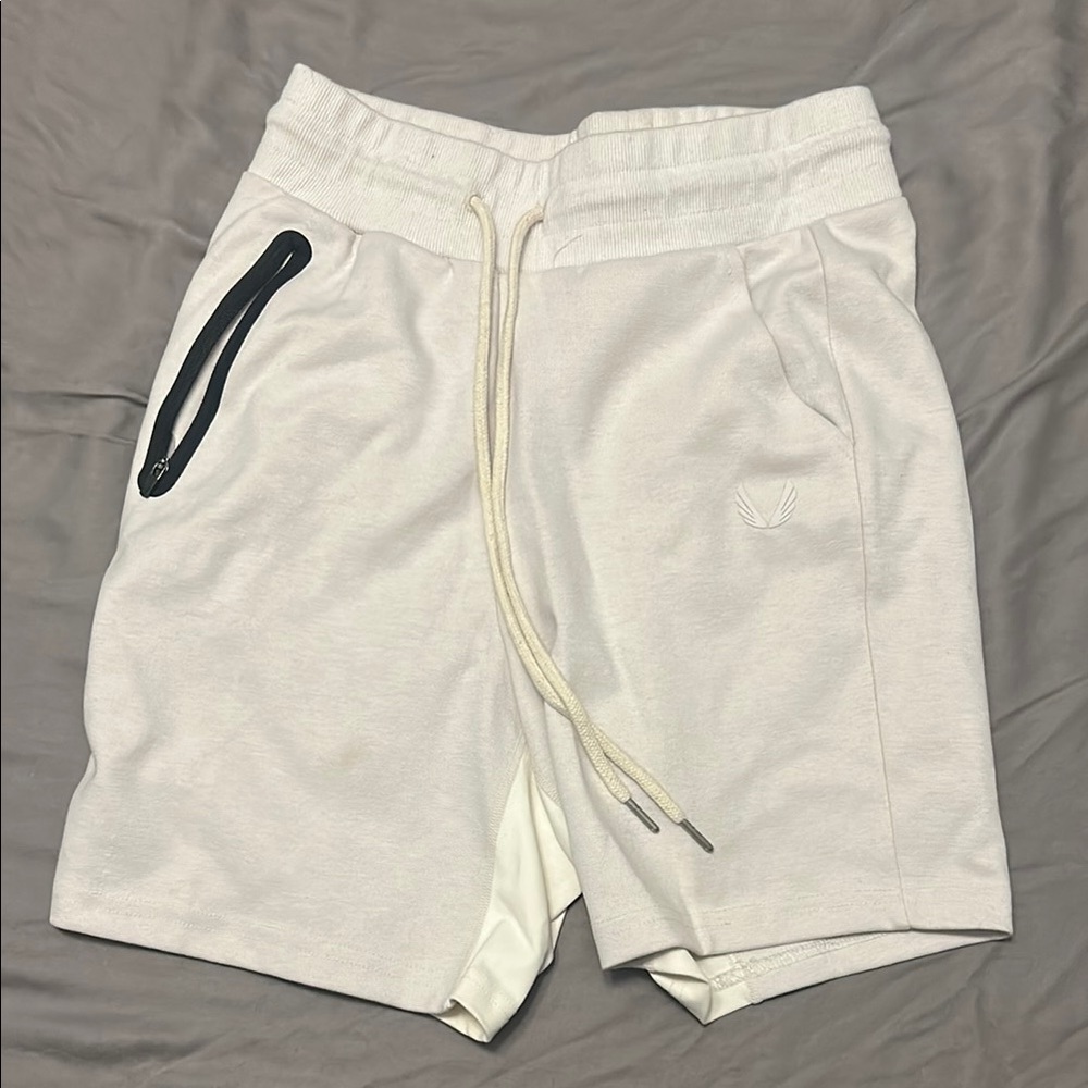 ASRV White Athletic Shorts Relaxed Fit